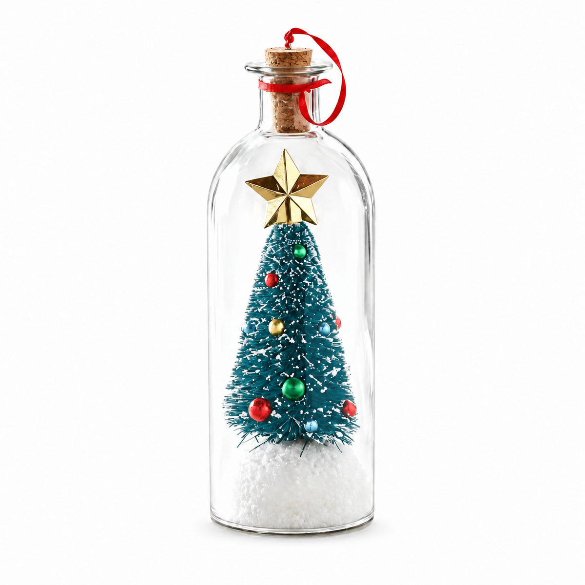 EchoTree recordable Christmas bottle with a teal tree
