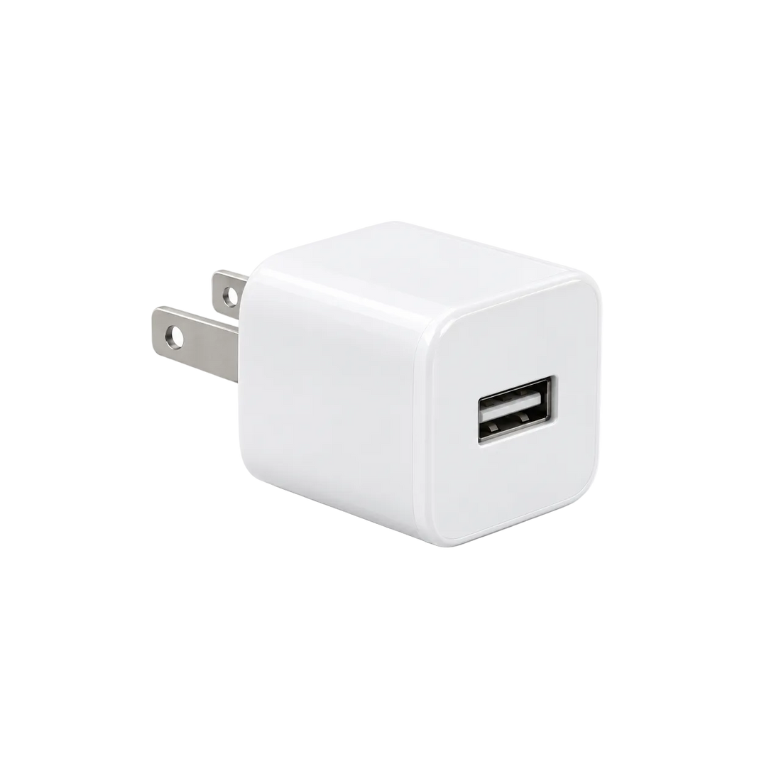 White USB wall adapter with US plug
