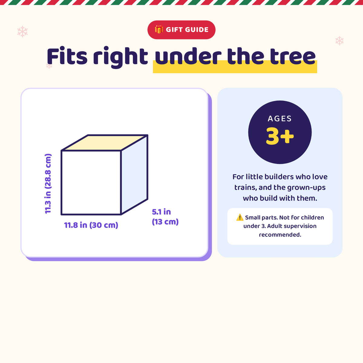 Box size 11.8 x 11.3 x 5.1 inches, recommended for ages 3 and up