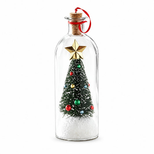 EchoTree recordable Christmas bottle with a green tree